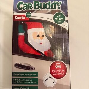 CarBuddy Inflatable Santa Car Decor - Red, White, Green